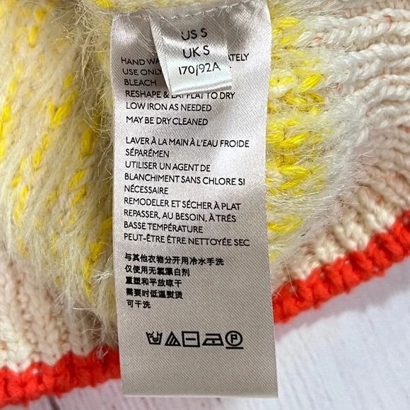 Free People Sunbrite Sweater - Small - women's fuzzy knit yellow cream pullover - Picture 13 of 15